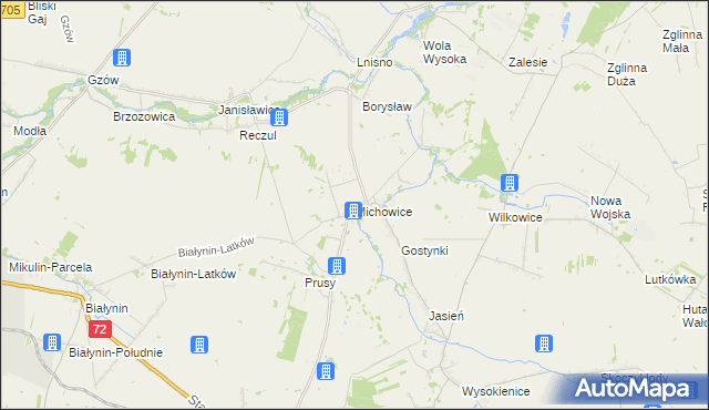 mapa Michowice gmina Głuchów, Michowice gmina Głuchów na mapie Targeo