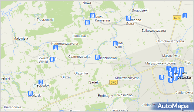 mapa Miedzianowo, Miedzianowo na mapie Targeo