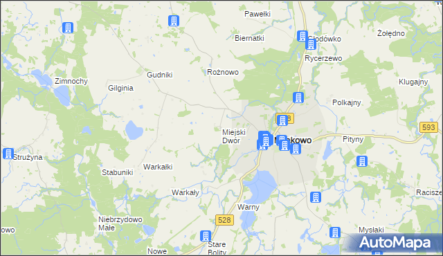 mapa Miejski Dwór, Miejski Dwór na mapie Targeo