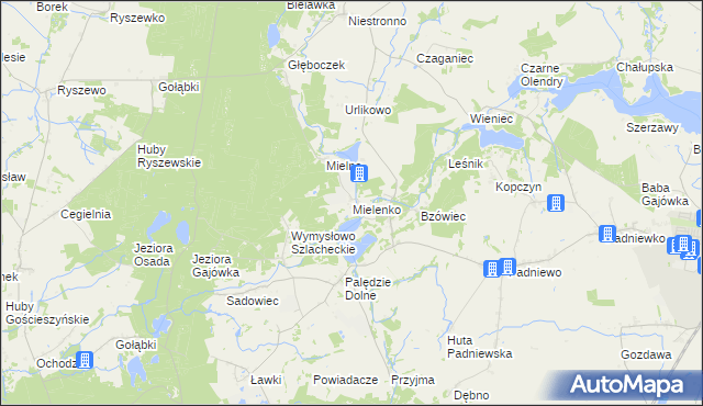 mapa Mielenko gmina Mogilno, Mielenko gmina Mogilno na mapie Targeo