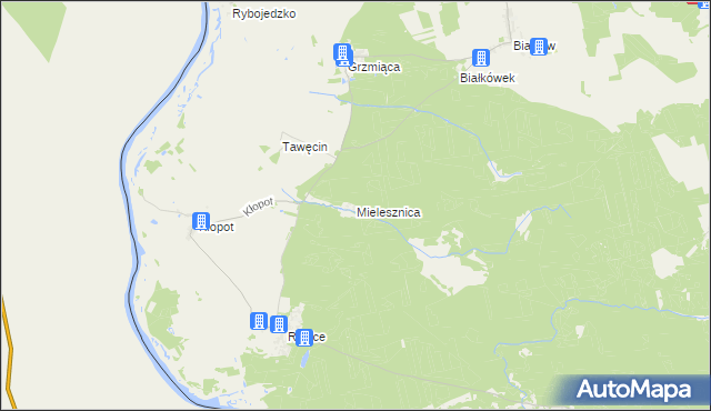 mapa Mielesznica, Mielesznica na mapie Targeo