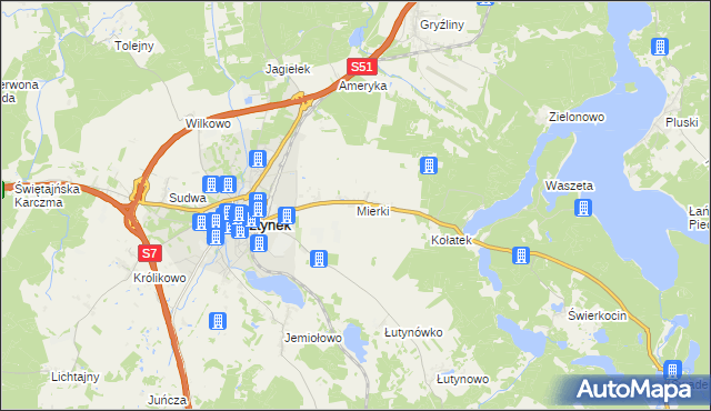 mapa Mierki, Mierki na mapie Targeo