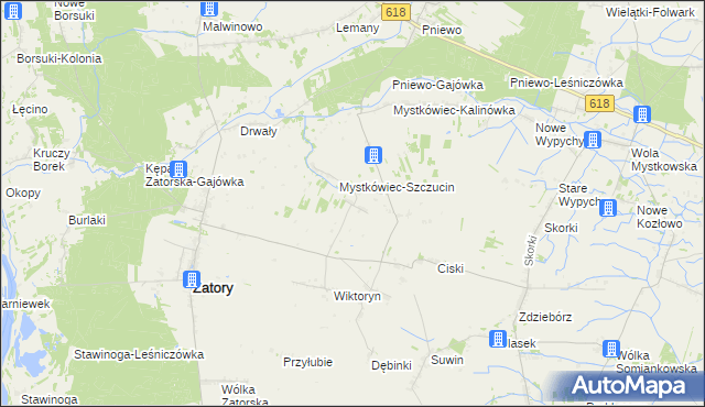 mapa Mierzęcin gmina Zatory, Mierzęcin gmina Zatory na mapie Targeo