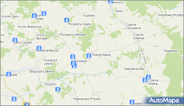 mapa Mierzynówka, Mierzynówka na mapie Targeo
