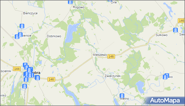 mapa Mieszewo, Mieszewo na mapie Targeo