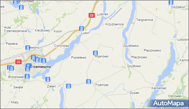 mapa Mijanowo, Mijanowo na mapie Targeo