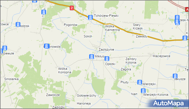 mapa Mikłusy, Mikłusy na mapie Targeo