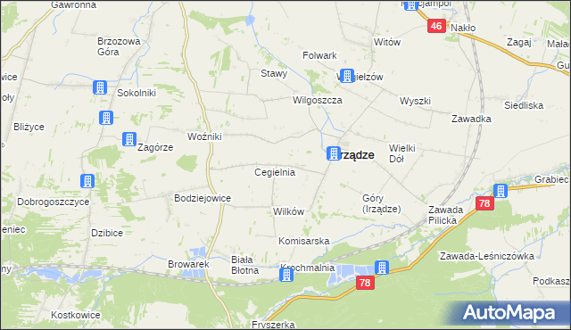 mapa Mikołajewice gmina Irządze, Mikołajewice gmina Irządze na mapie Targeo