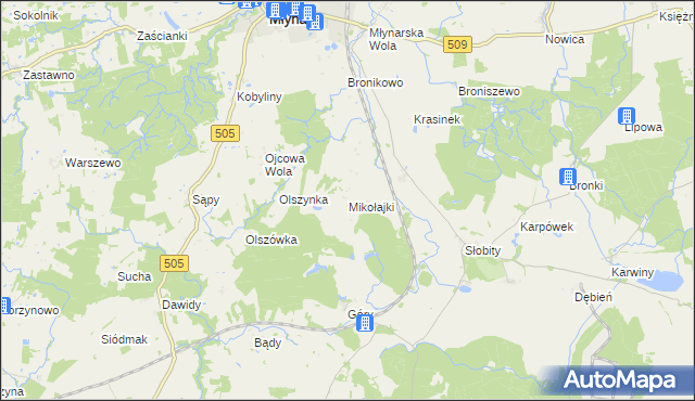 mapa Mikołajki gmina Młynary, Mikołajki gmina Młynary na mapie Targeo