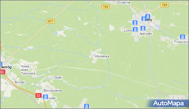 mapa Mikołeska, Mikołeska na mapie Targeo