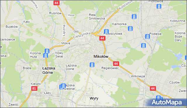 mapa Mikołów, Mikołów na mapie Targeo