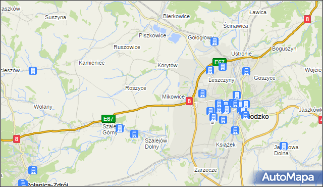mapa Mikowice gmina Kłodzko, Mikowice gmina Kłodzko na mapie Targeo