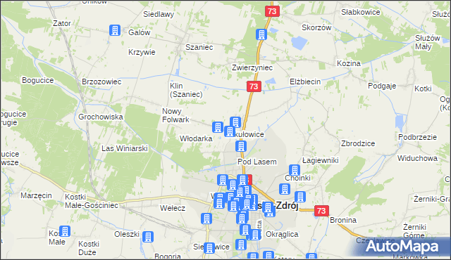 mapa Mikułowice gmina Busko-Zdrój, Mikułowice gmina Busko-Zdrój na mapie Targeo