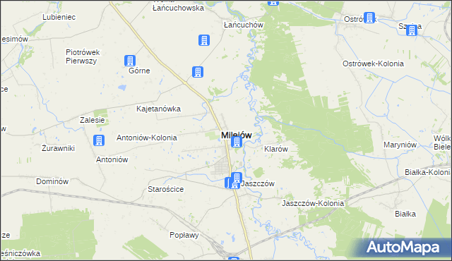 mapa Milejów powiat łęczyński, Milejów powiat łęczyński na mapie Targeo