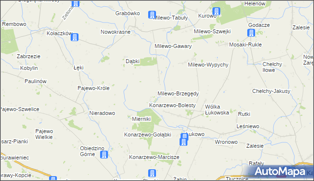 mapa Milewo-Brzegędy, Milewo-Brzegędy na mapie Targeo