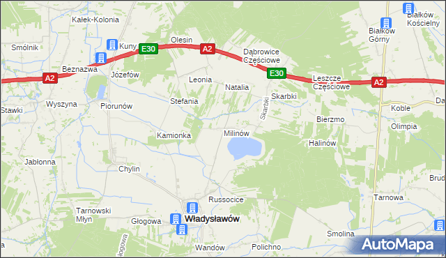 mapa Milinów, Milinów na mapie Targeo