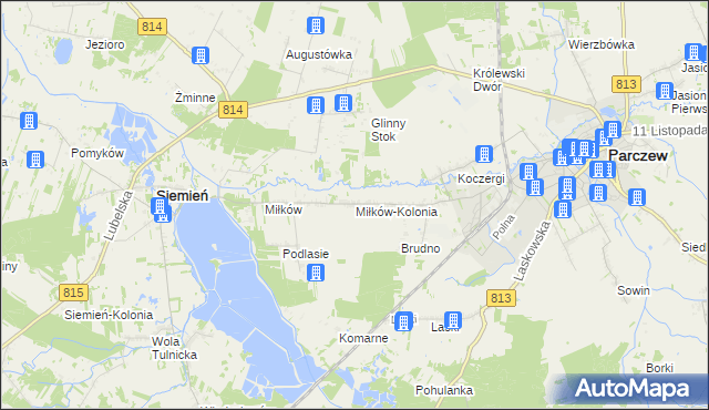 mapa Miłków-Kolonia, Miłków-Kolonia na mapie Targeo