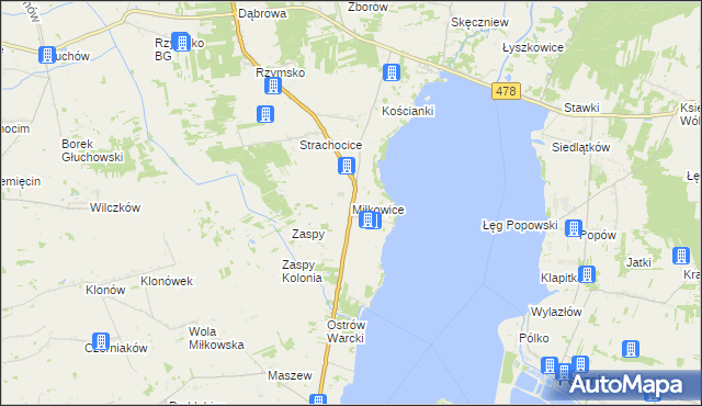 mapa Miłkowice gmina Dobra, Miłkowice gmina Dobra na mapie Targeo