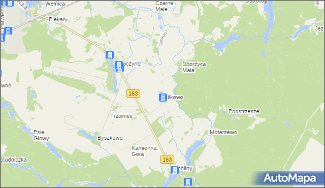 mapa Miłkowo gmina Czaplinek, Miłkowo gmina Czaplinek na mapie Targeo