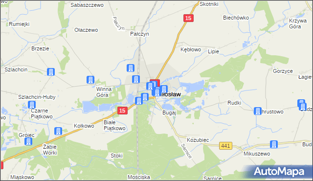 mapa Miłosław powiat wrzesiński, Miłosław powiat wrzesiński na mapie Targeo