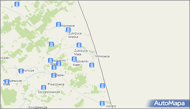 mapa Minkowce, Minkowce na mapie Targeo