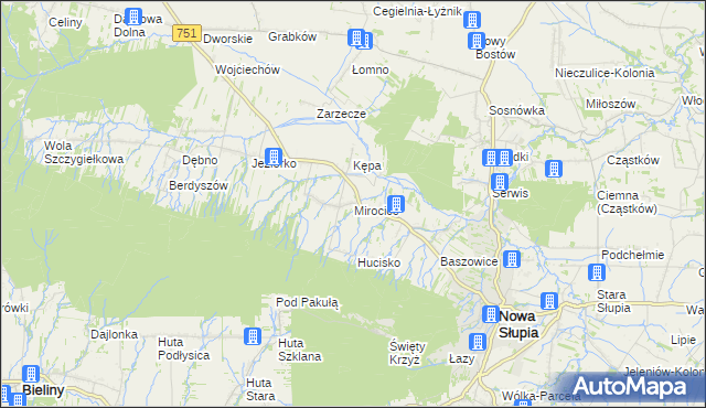 mapa Mirocice, Mirocice na mapie Targeo