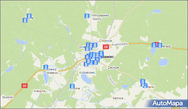 mapa Mirosławiec, Mirosławiec na mapie Targeo