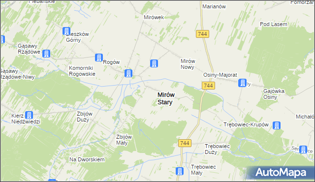 mapa Mirów Stary, Mirów Stary na mapie Targeo