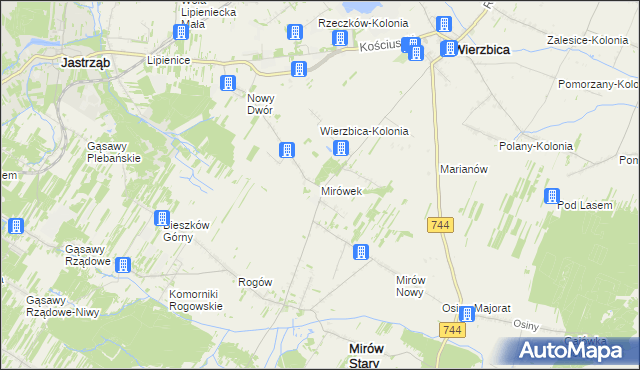 mapa Mirówek, Mirówek na mapie Targeo