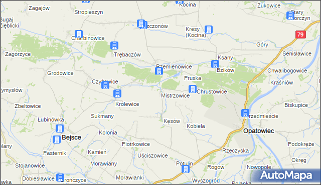 mapa Mistrzowice, Mistrzowice na mapie Targeo