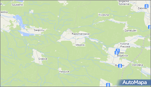 mapa Młodnik, Młodnik na mapie Targeo