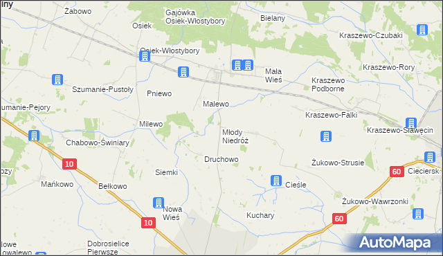 mapa Młody Niedróż, Młody Niedróż na mapie Targeo