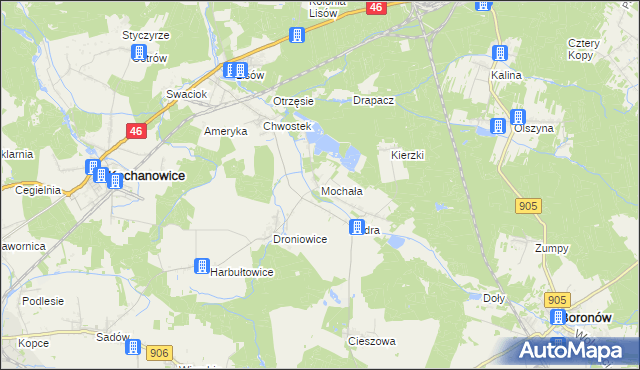 mapa Mochała, Mochała na mapie Targeo