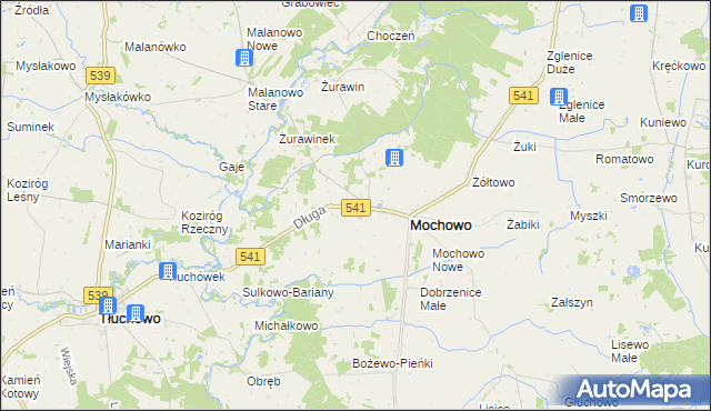 mapa Mochowo-Parcele, Mochowo-Parcele na mapie Targeo