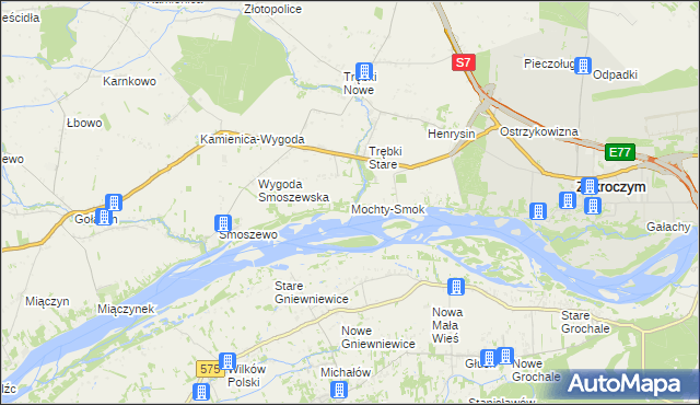 mapa Mochty-Smok, Mochty-Smok na mapie Targeo