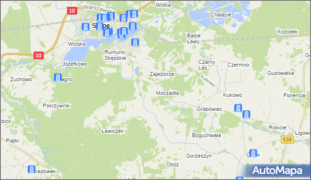 mapa Moczadła gmina Skępe, Moczadła gmina Skępe na mapie Targeo