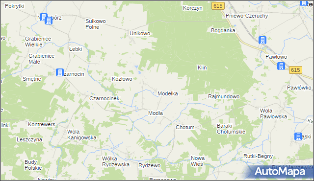 mapa Modełka, Modełka na mapie Targeo