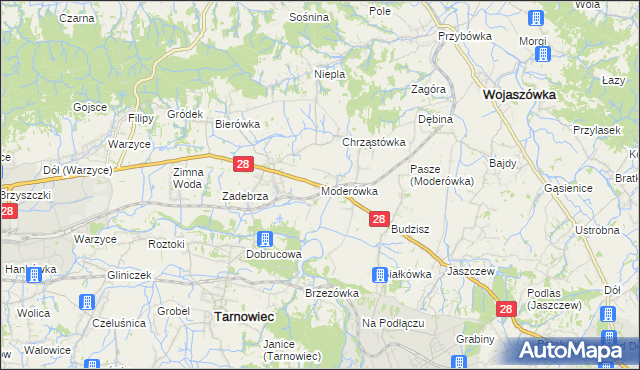 mapa Moderówka, Moderówka na mapie Targeo