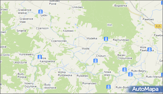 mapa Modła gmina Ciechanów, Modła gmina Ciechanów na mapie Targeo