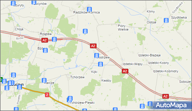 mapa Modrzew gmina Zbuczyn, Modrzew gmina Zbuczyn na mapie Targeo