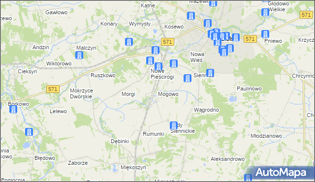 mapa Mogowo, Mogowo na mapie Targeo