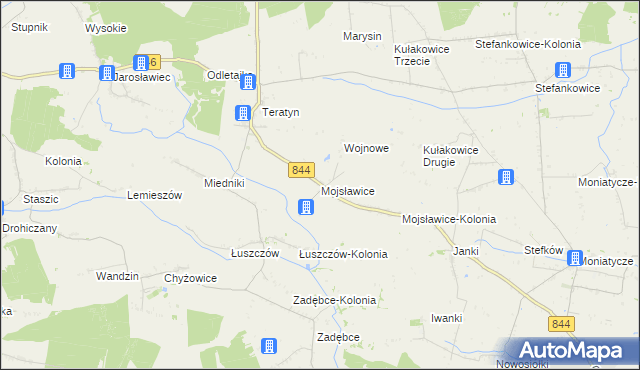 mapa Mojsławice, Mojsławice na mapie Targeo