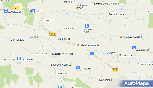 mapa Mojsławice-Kolonia, Mojsławice-Kolonia na mapie Targeo