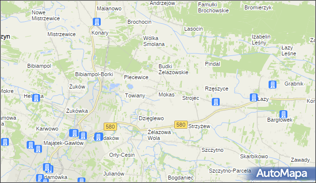 mapa Mokas, Mokas na mapie Targeo