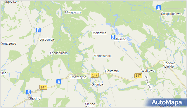 mapa Mołdawinek, Mołdawinek na mapie Targeo