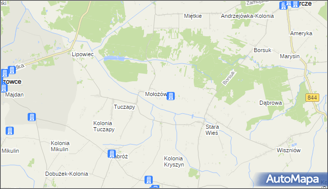 mapa Mołożów-Kolonia, Mołożów-Kolonia na mapie Targeo