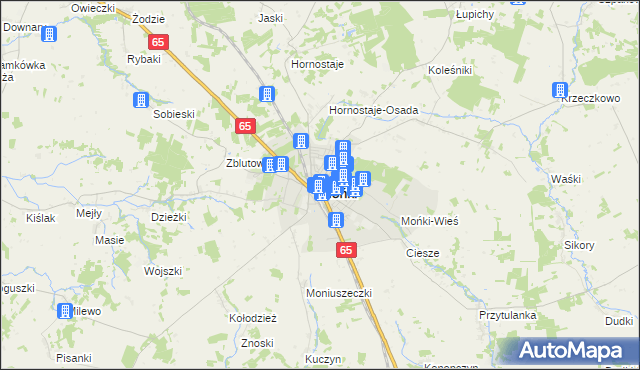 mapa Mońki, Mońki na mapie Targeo