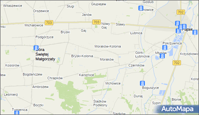 mapa Moraków, Moraków na mapie Targeo
