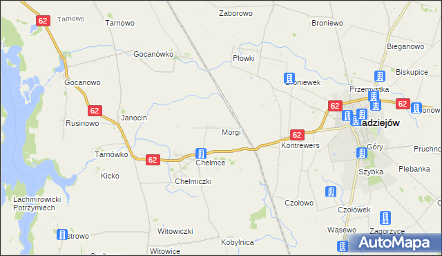 mapa Morgi gmina Kruszwica, Morgi gmina Kruszwica na mapie Targeo