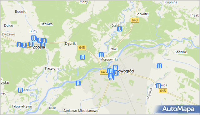 mapa Morgowniki, Morgowniki na mapie Targeo